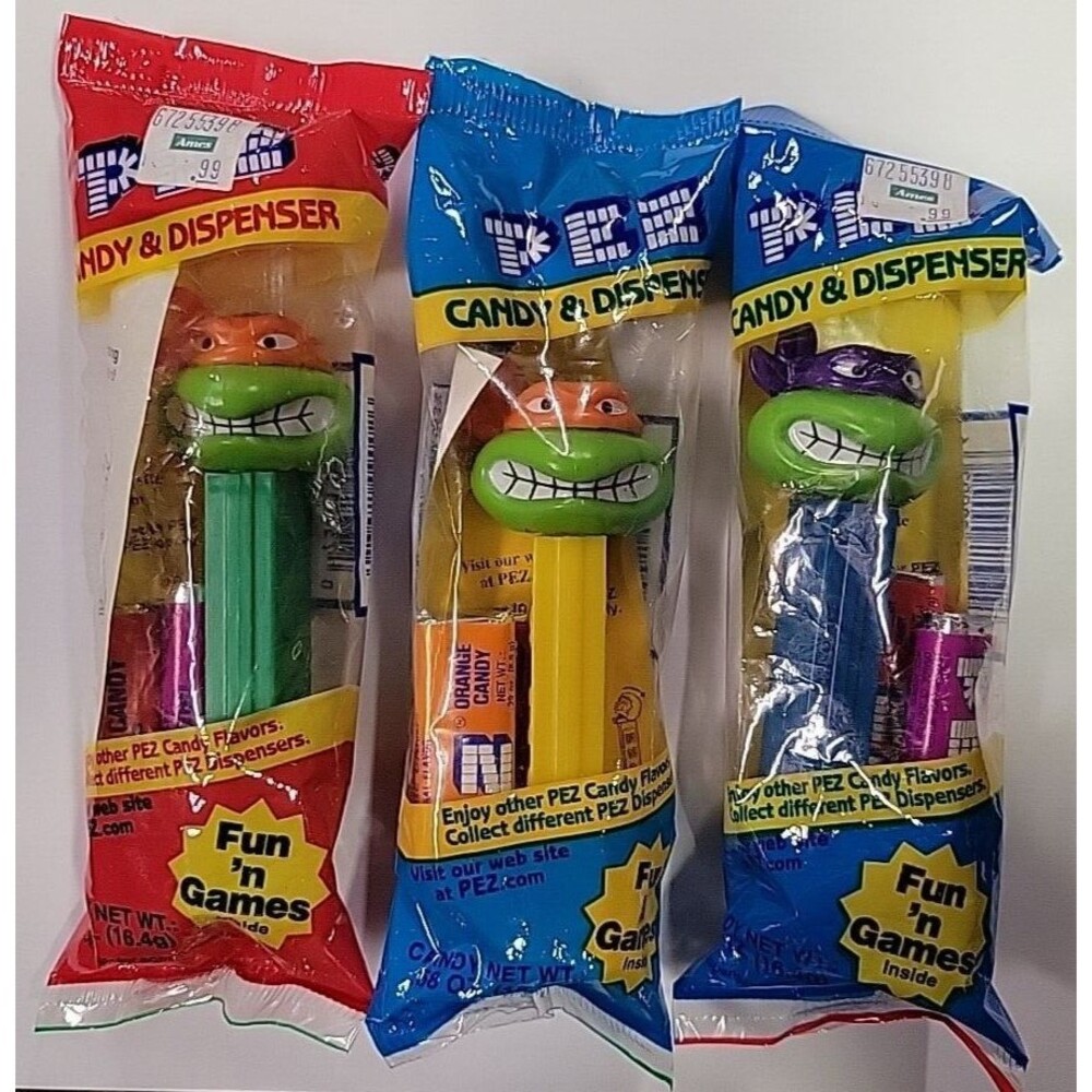 Lot of‎ 3 Teenage Mutant Ninja Turtles Series I Pez Angry Donatello Michelangelo